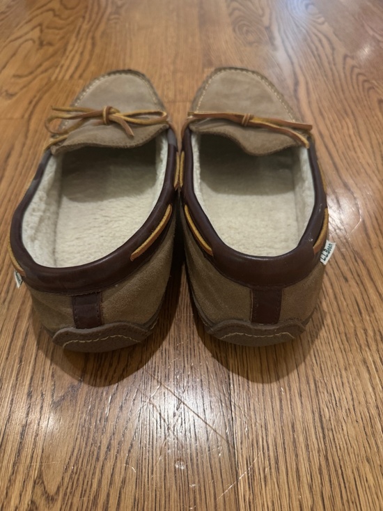L.L. Bean Suede Fleece Lined Moccasin Slippers, 14 main image 5